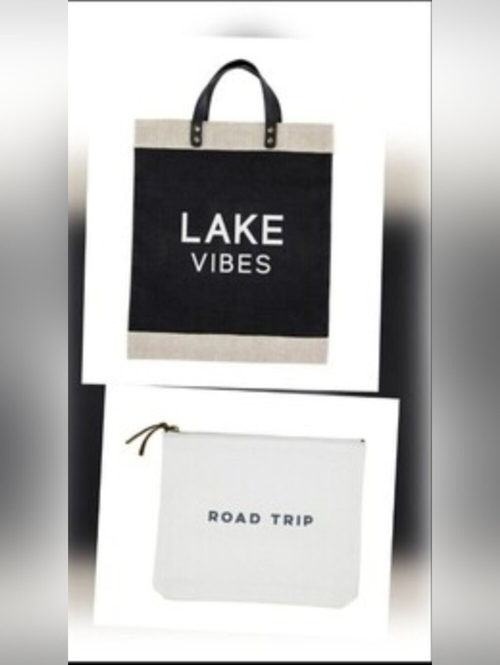 Bundle Set of Amazing Quality Large Jute Tote w Leather Handles & Zip Pouch NWT